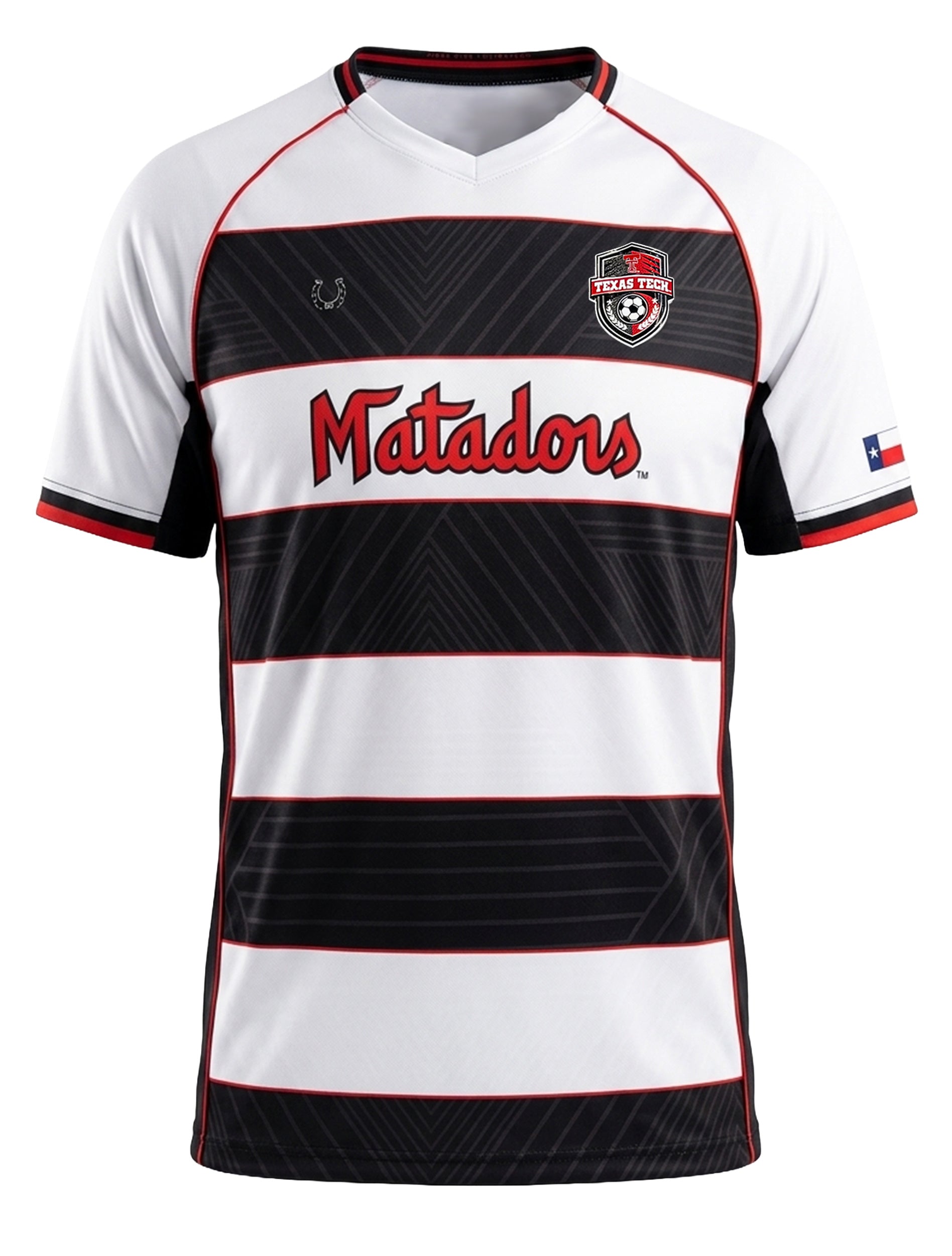 Texas Tech Dark Horse “Matador Script” Striped Soccer Jersey