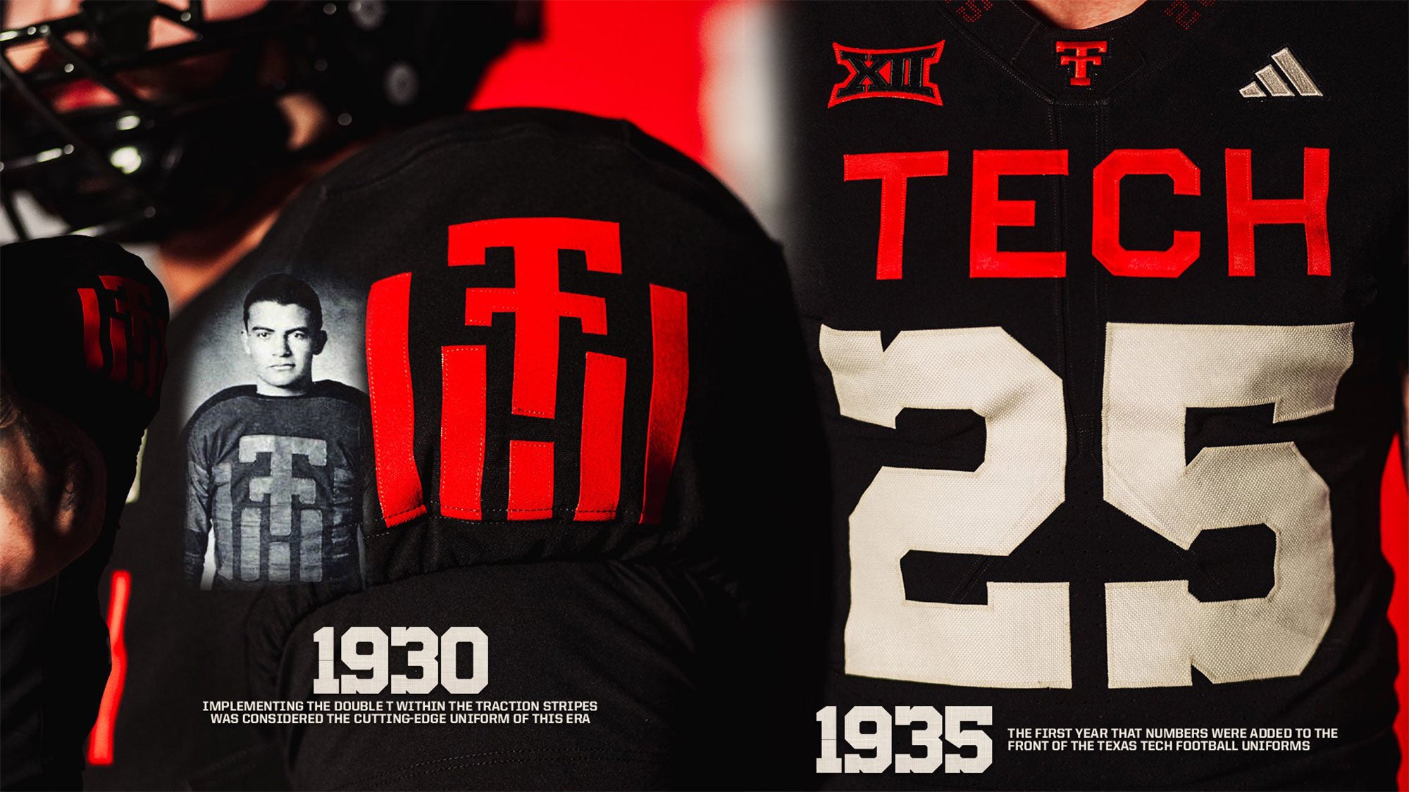 Adidas Texas Tech Youth 100 Year Jersey