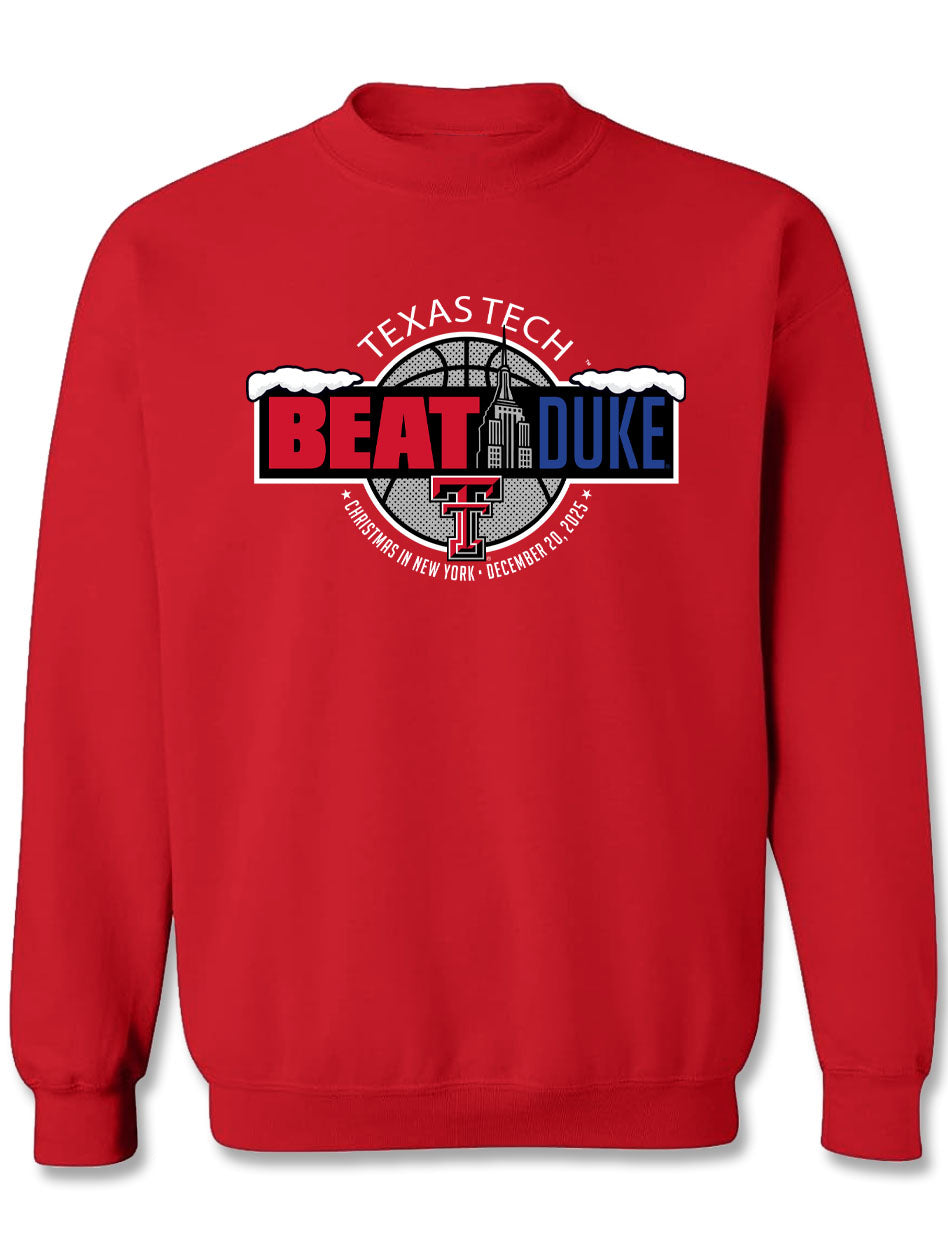 Texas Tech "Skate Past Duke" Holiday Crewneck Sweatshirt