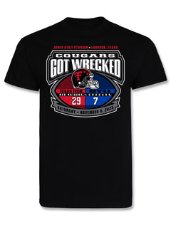Texas Tech 2025 "Wrecked BYU" Gameday Score Black T-Shirt