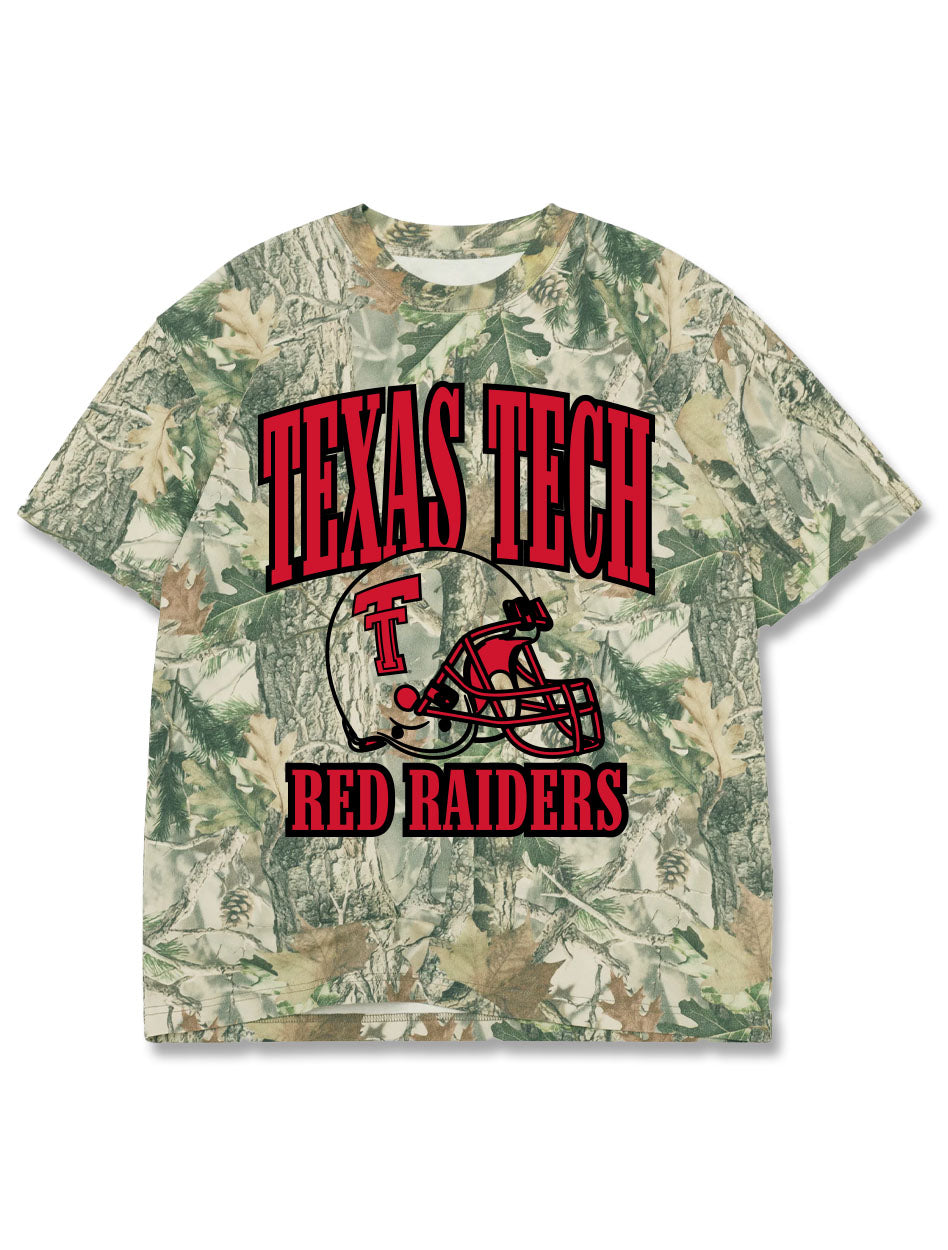 Texas Tech Washed "Camo Helmet" Short Sleeve T-Shirt