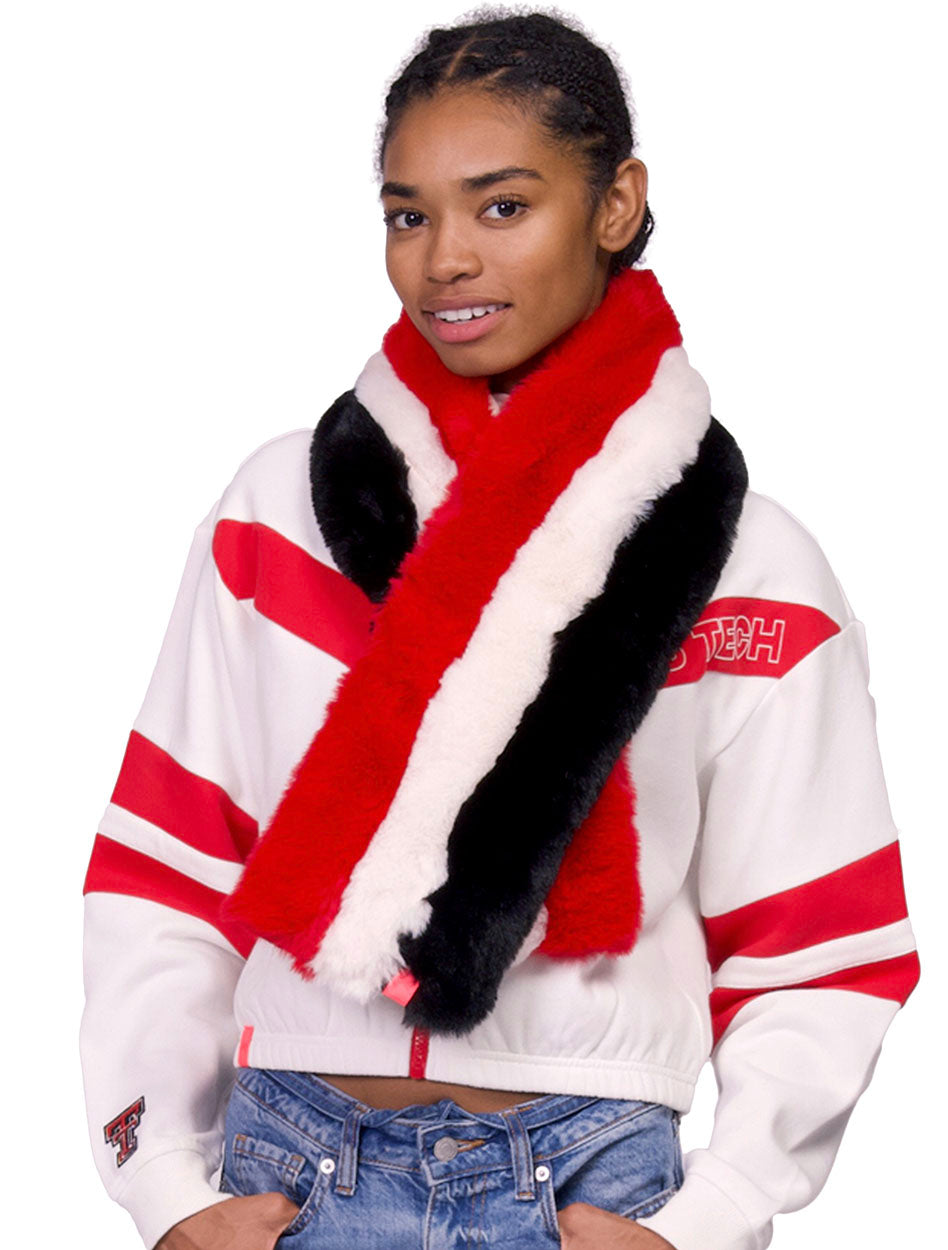 Lusso Texas Tech Double T "Annika" Double Sided Quilted and Plush Scarf