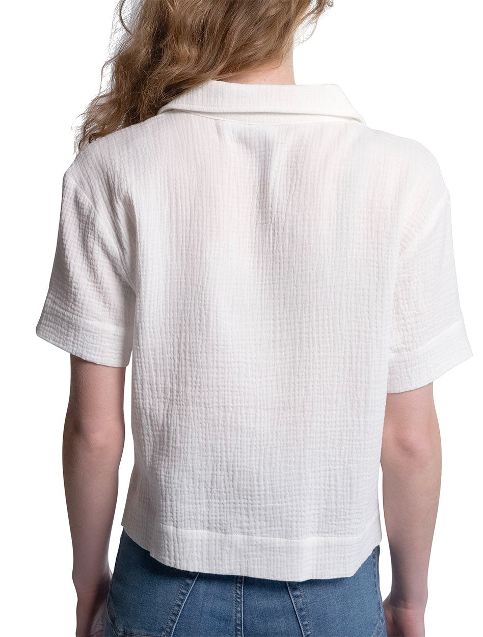 Texas Tech Lusso "Noah" Gauze V-Neck Crop Top