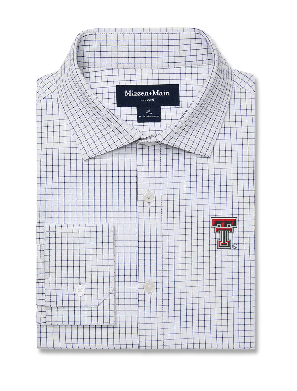 Mizzen +Main Texas Tech Double T "Leeward" Mini Grid LS Dress Shirt
