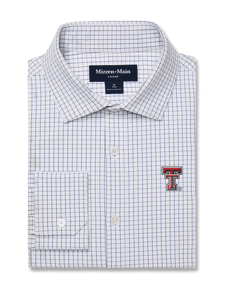 Mizzen +Main Texas Tech Double T "Leeward" Mini Grid LS Dress Shirt