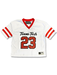 Texas Tech Dark Horse "Star Script" Plaid Mesh Jersey Crop