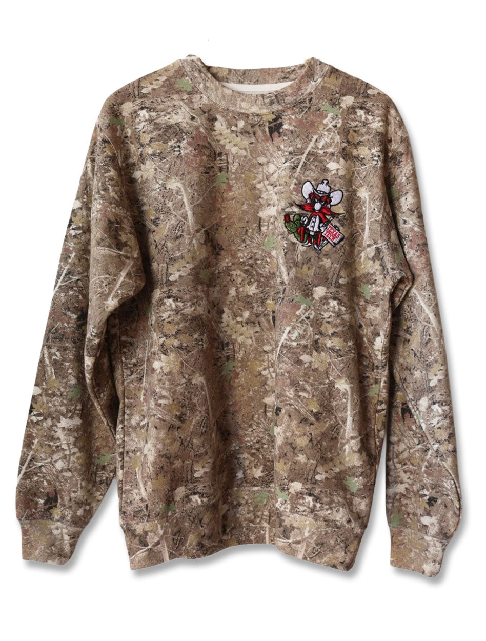 Texas Tech Dark Horse "Cactus Raider Red" Washed Camo Sweatshirt