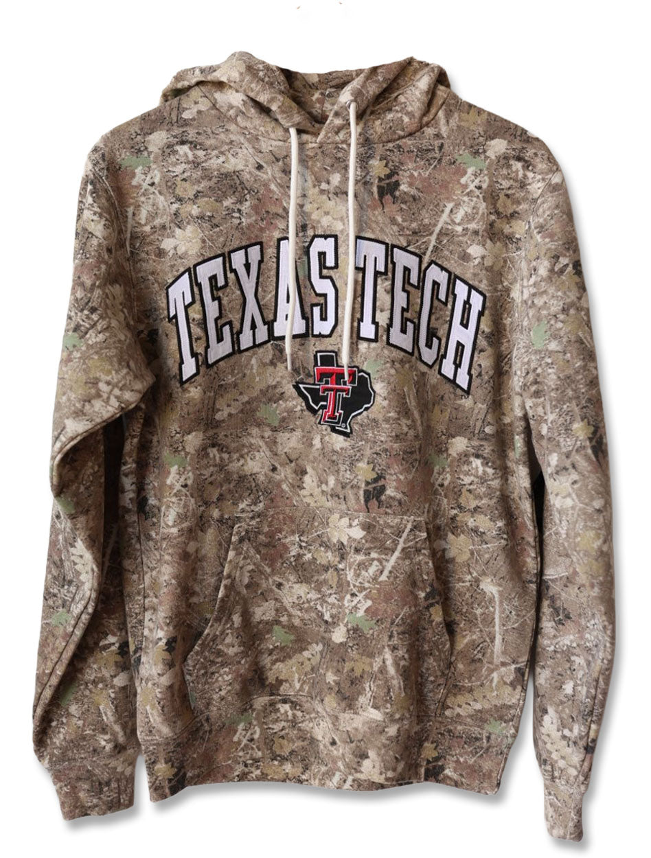 Texas Tech Dark Horse "Arch Over Pride" Washed Camo Hoodie