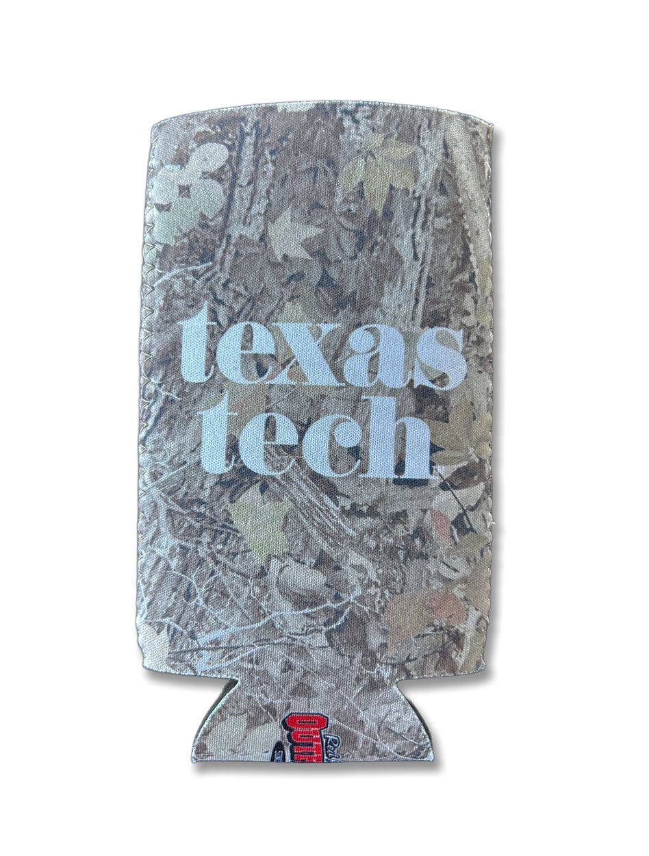 Texas Tech Washed Camo "Pristine" Slim Can Cooler