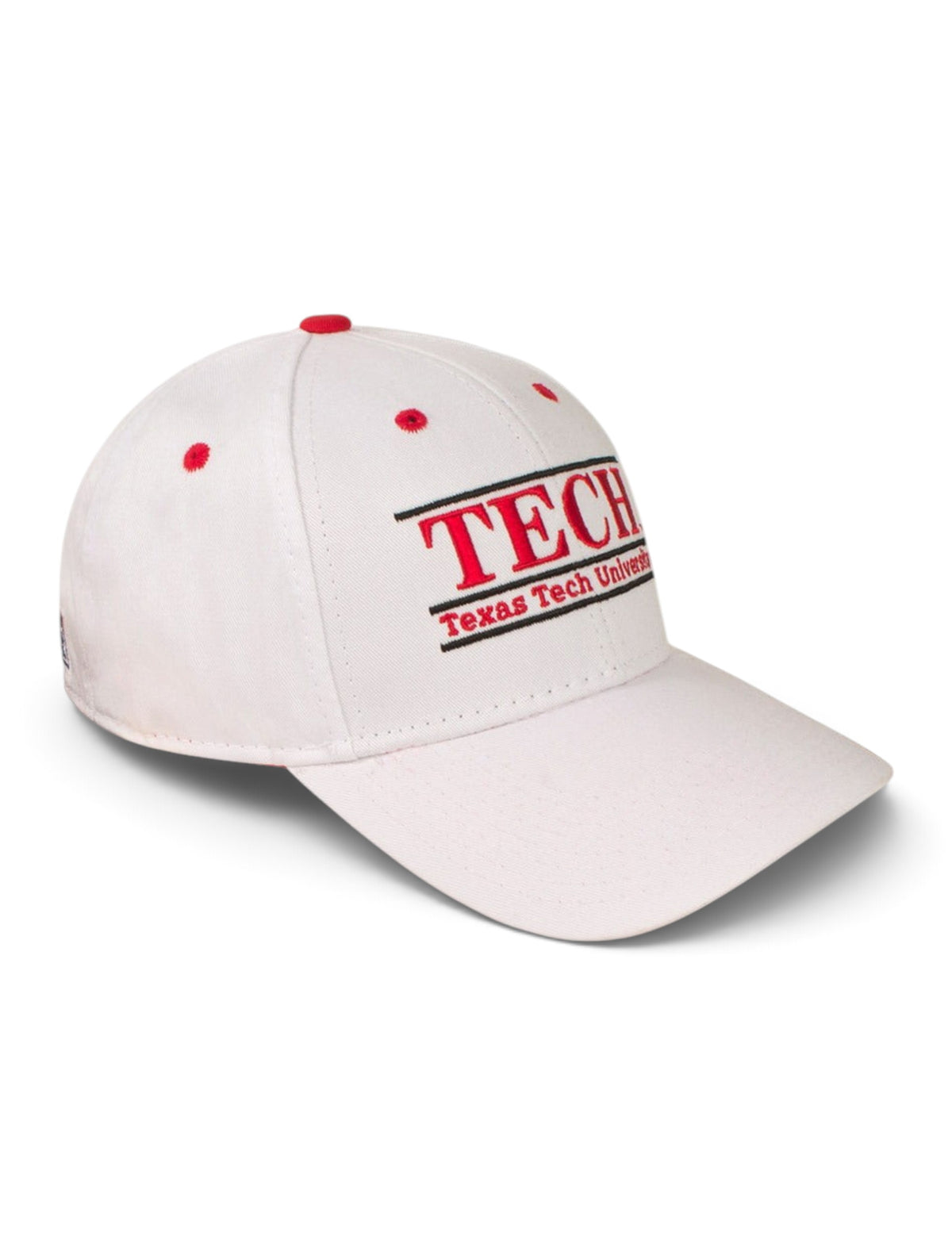 The Game Tech Bar on White Snapback Cap – Side view