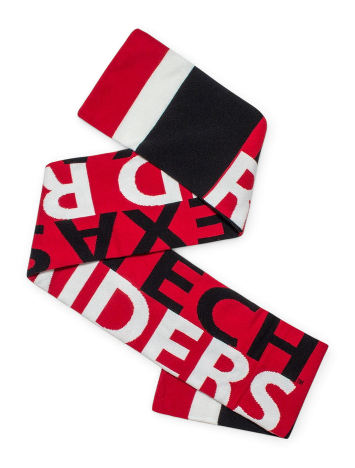 The Game Texas Tech Red Raiders Red, Black & White Reversible Scarf – Front view