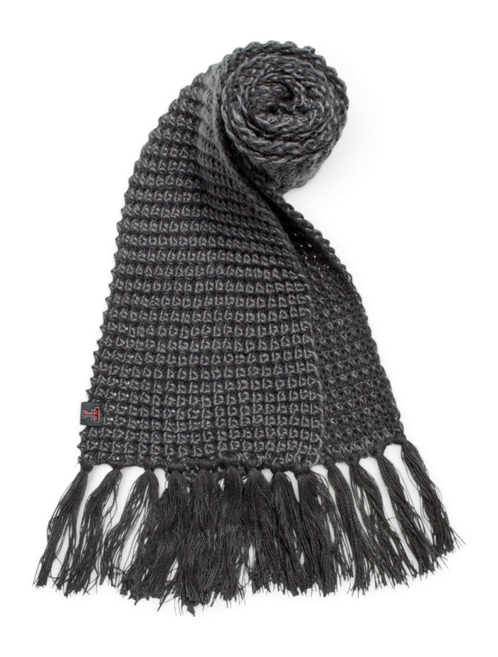 The Game Texas Tech Small Double T Charcoal Scarf – Front view