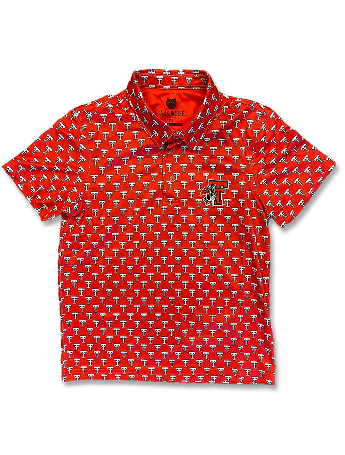 YOUTH Texas Tech Dark Horse "Throwback" Red Polo
