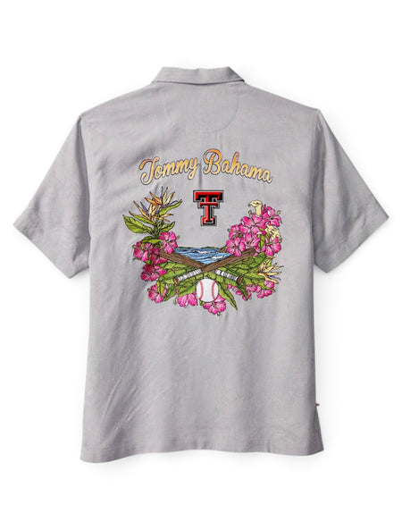 Tommy Bahama Texas Tech "Baseball Bay" Solid Silk Button Down – Front view