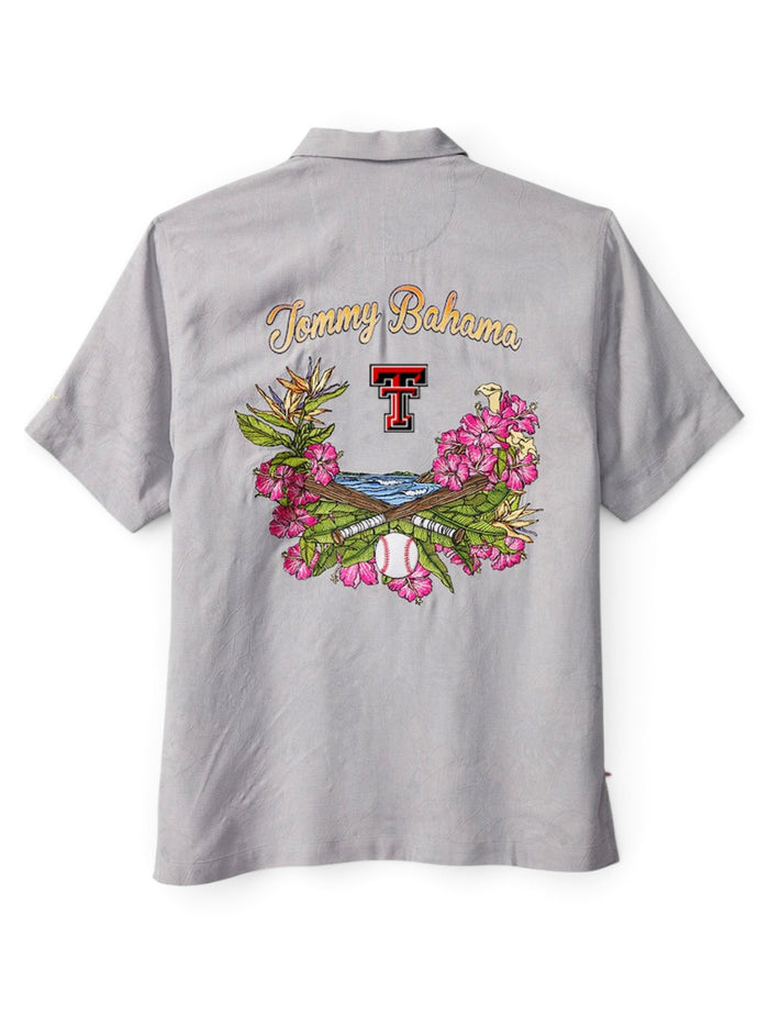 Tommy Bahama Texas Tech "Baseball Bay" Solid Silk Button Down – Front view