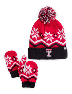 Top of the World Texas Tech Lil' Frost TODDLER Beanie and Gloves – Front view