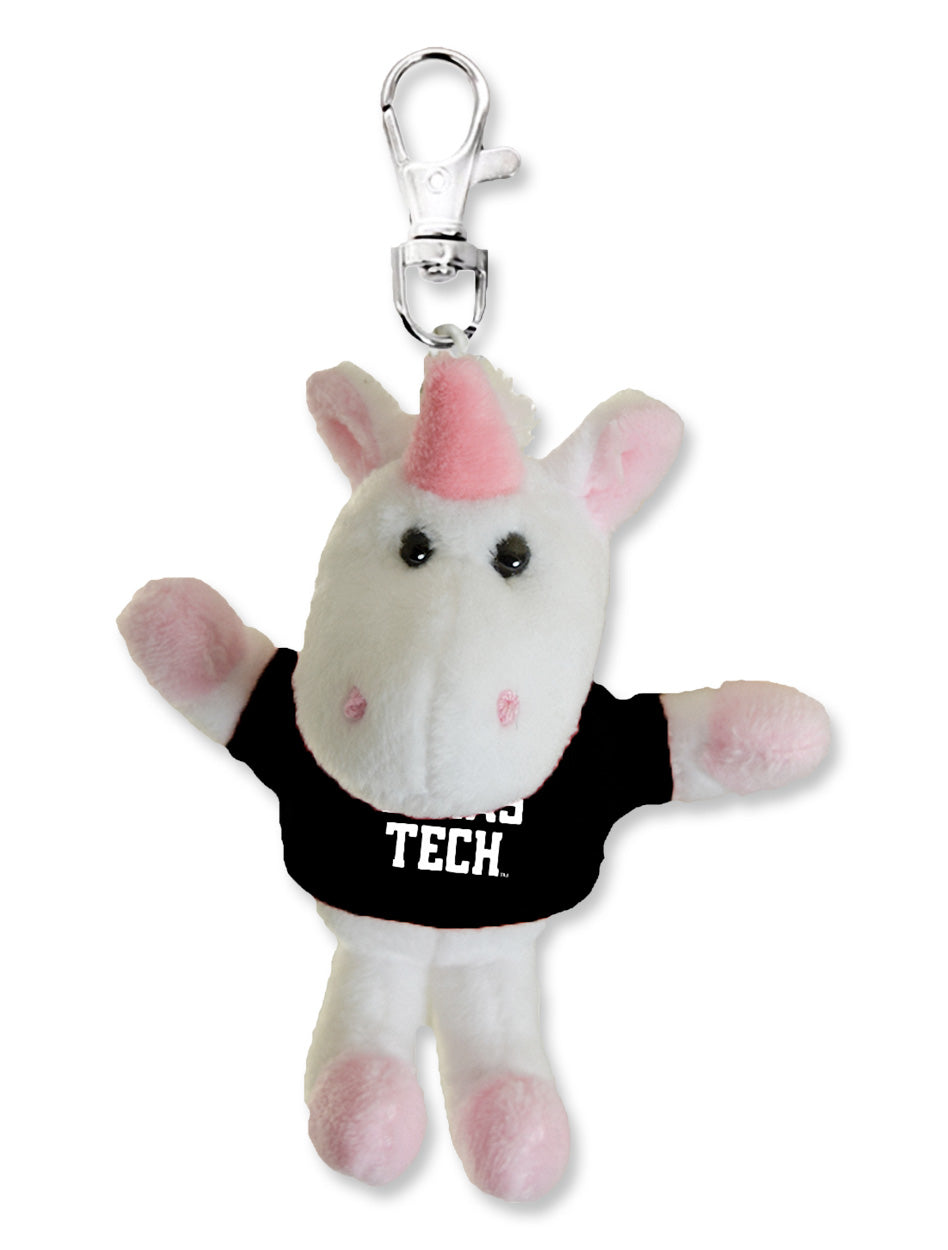 Texas Tech Red Raiders Plush Unicorn in Texas Tech T-Shirt Keychain