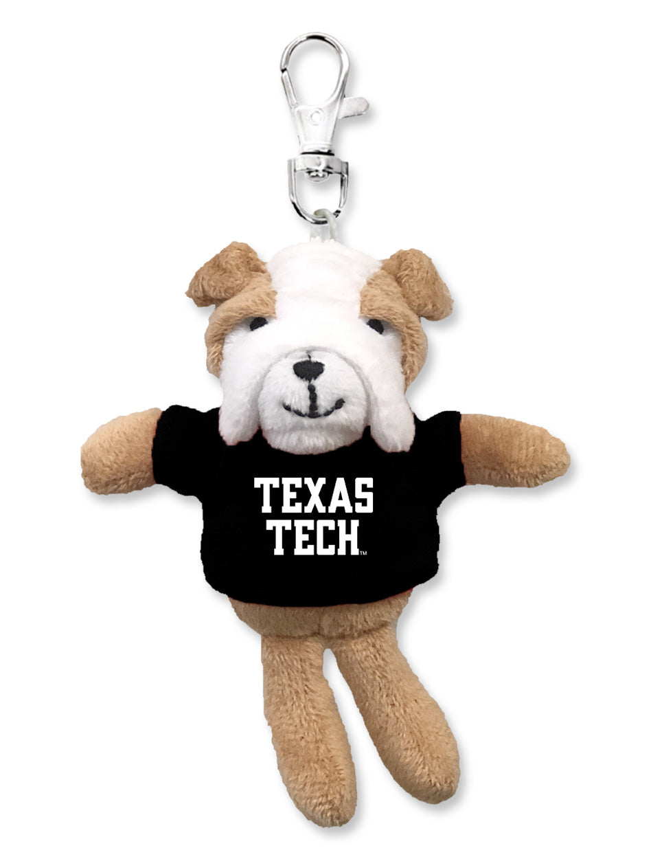 Texas Tech Red Raiders Plush Bulldog in Texas Tech T-Shirt Keychain