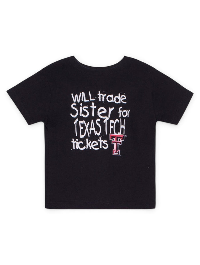Trade in Sister for Texas Tech Tickets TODDLER Black T-Shirt – Front view