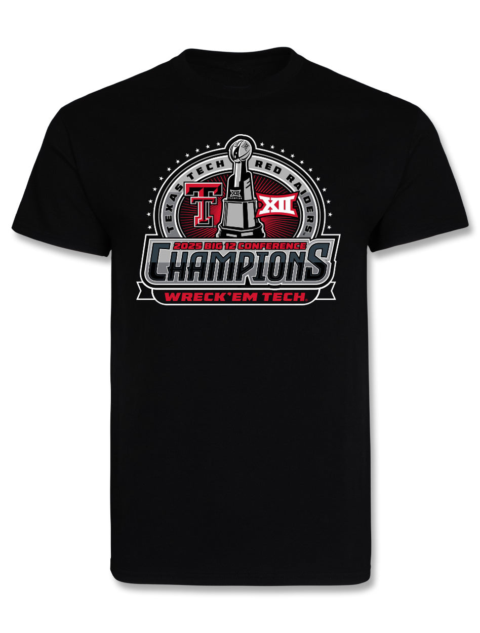 Texas Tech Big 12 CHAMPS - T-Shirt - Trophy Full Circle - BLACK