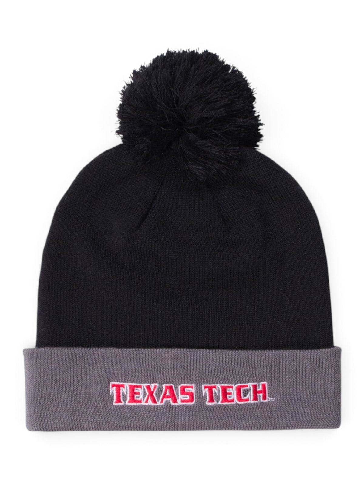 Under Armour Texas Tech Black Cuff Beanie – Grey front view