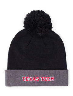 Under Armour Texas Tech Black Cuff Beanie – Grey front view