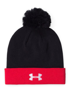 Under Armour Texas Tech Black Cuff Beanie – Red side view