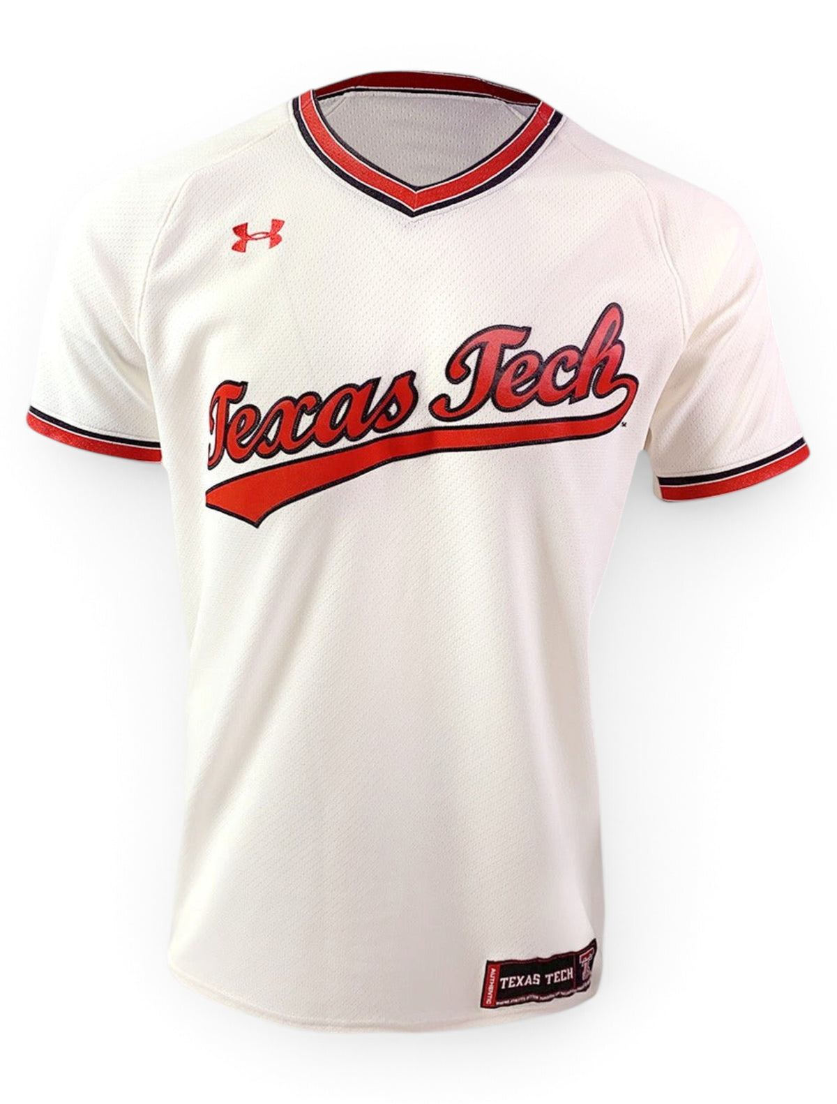 Under Armour Texas Tech Red Raiders "Retro Pullover" Baseball Jersey – Front view