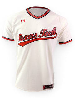 Under Armour Texas Tech Red Raiders "Retro Pullover" Baseball Jersey – Front view