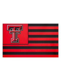 United States of TTU Black & Red 3' x 5' Silk Screen Flag – Front view