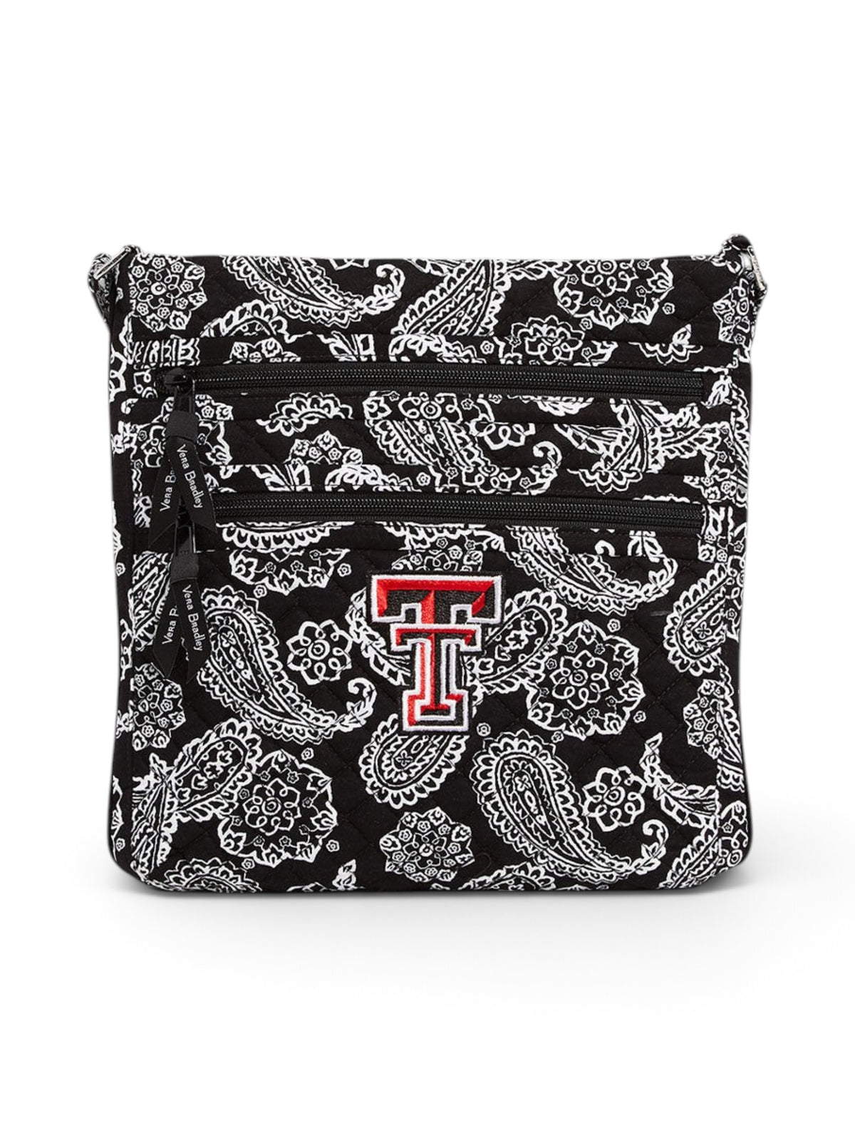 Vera Bradley Texas Tech Red Raiders Paisley Triple Zip Hipster Bag – Front view