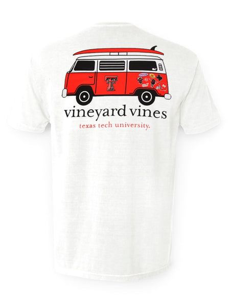 Vineyard Vines Texas Tech Red Raiders Double T "Van with Surfboard" T-Shirt – Front view