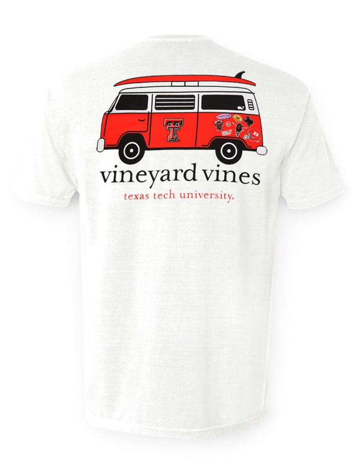 Vineyard Vines Texas Tech Red Raiders Double T "Van with Surfboard" T-Shirt – Front view