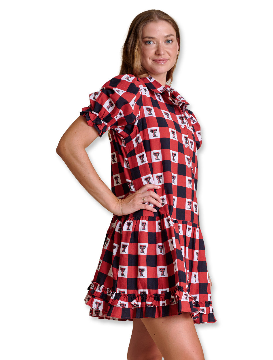 Texas Tech Stewart Simmons "The Go Gingham" Ruffle Dress