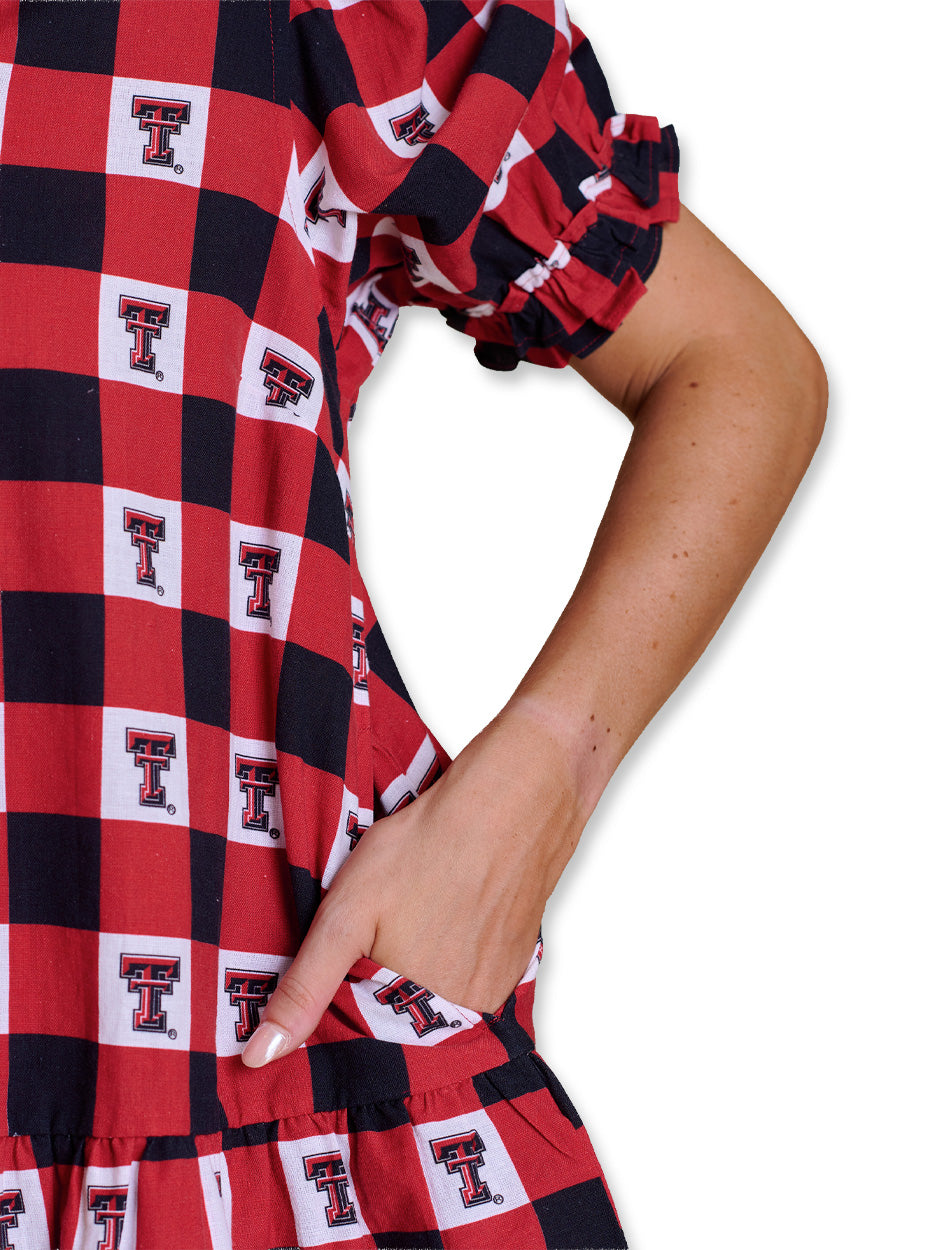 Texas Tech Stewart Simmons "The Go Gingham" Ruffle Dress
