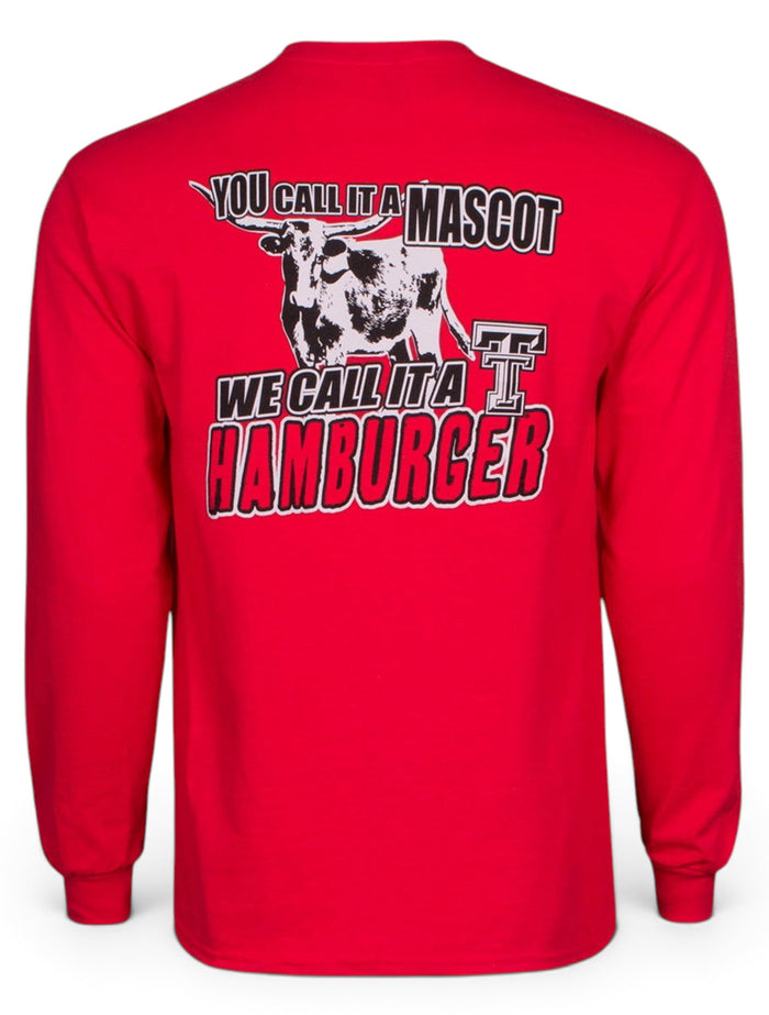 We Call It A Hamburger Red Long Sleeve Shirt - Texas Tech – Front view