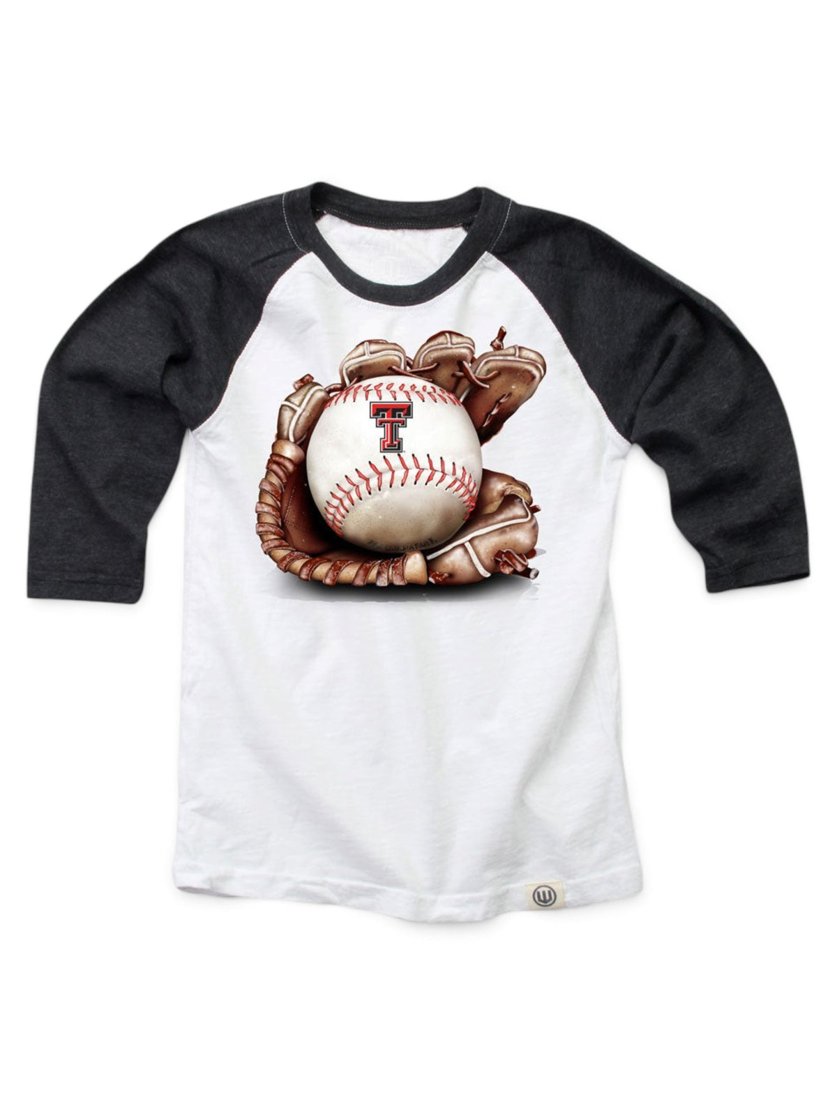 Wes And Willy Texas Tech Red Raiders YOUTH "Baseball Mitt" Raglan – Front view