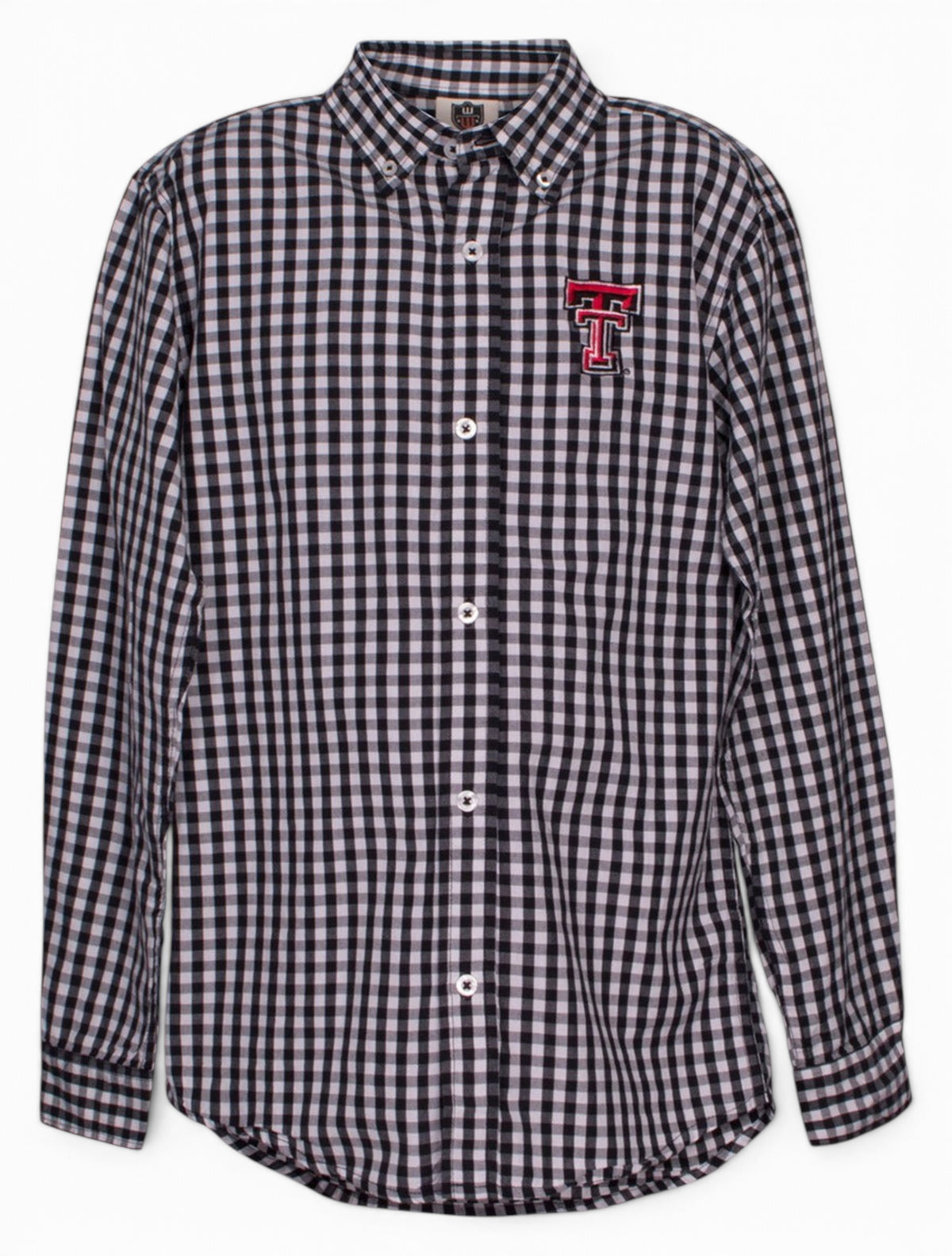 Wes & Willy Texas Tech Gingham YOUTH Dress Shirt – Front view