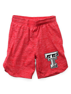 Wes & Willy Texas Tech Red Raiders Double T TODDLER Heathered Basketball Shorts – Front view