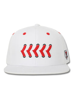 Texas Tech "Stitches" Baseball White Snapback Cap
