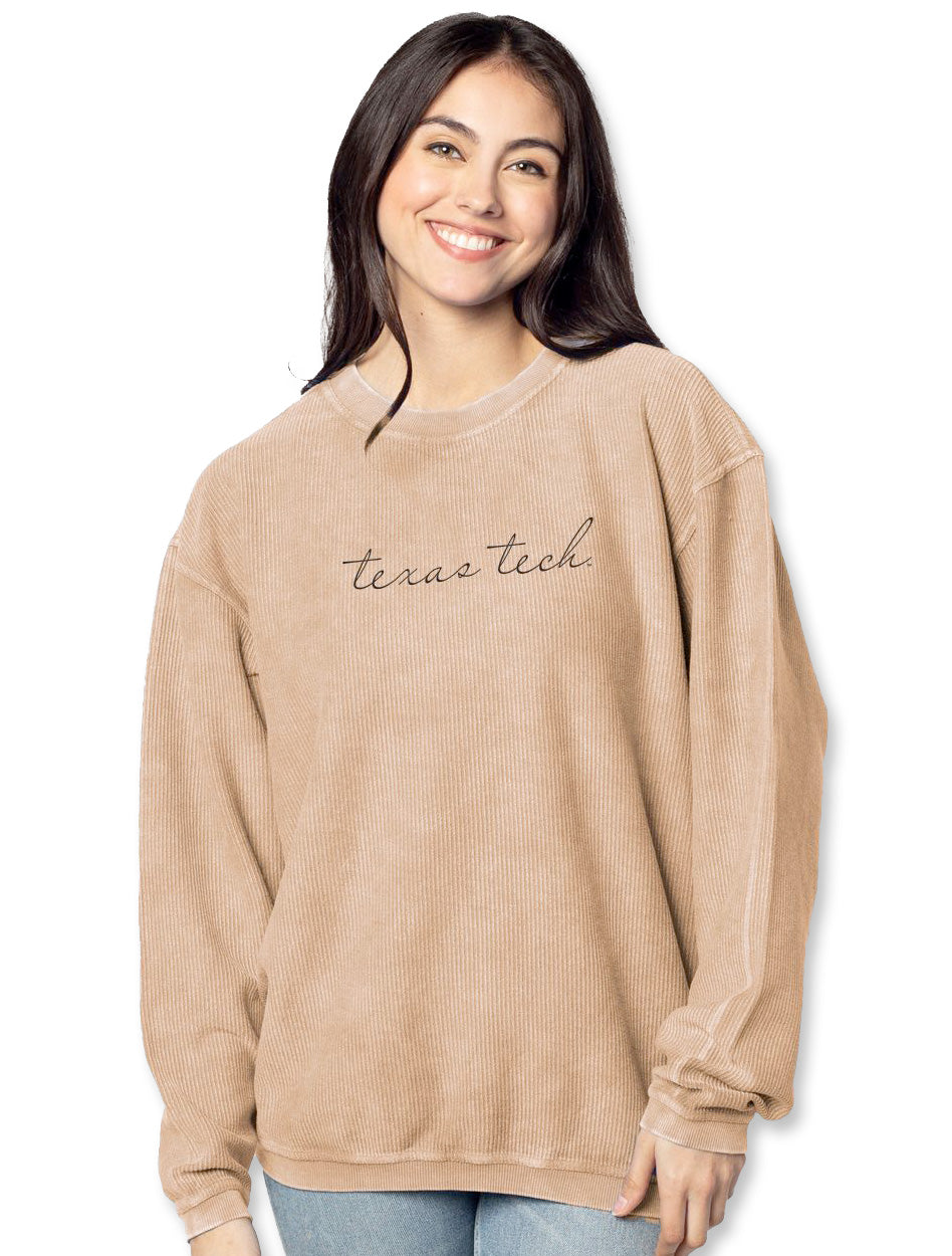 Texas Tech Red Raiders "Lower Case Script" Corduroy Sweatshirt