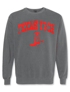Texas Tech "Boot Scoot" Puff  Print Crew Sweatshirt
