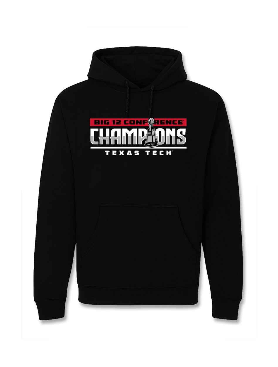 Texas Tech Big 12 CHAMPS - YOUTH Hood - Winner Win Trophy - BLACK