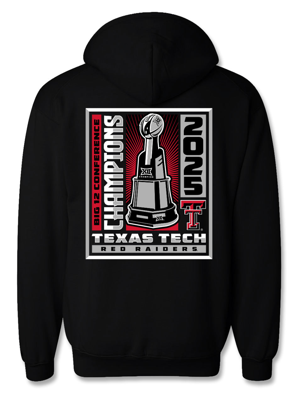 Texas Tech Big 12 CHAMPS - Hood - Winner Win Trophy - BLACK