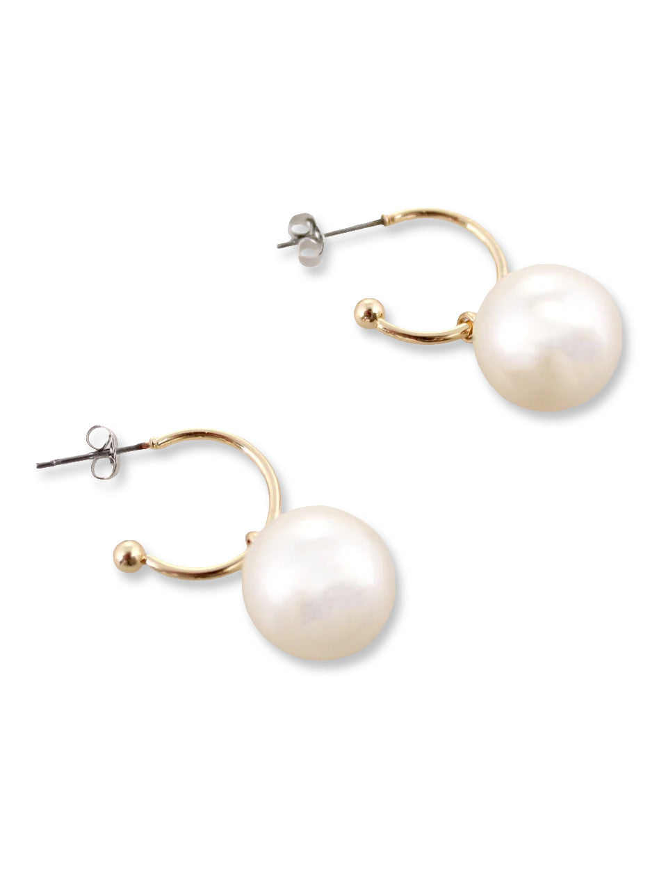 Texas Tech Double T Pearl Hoop Earrings