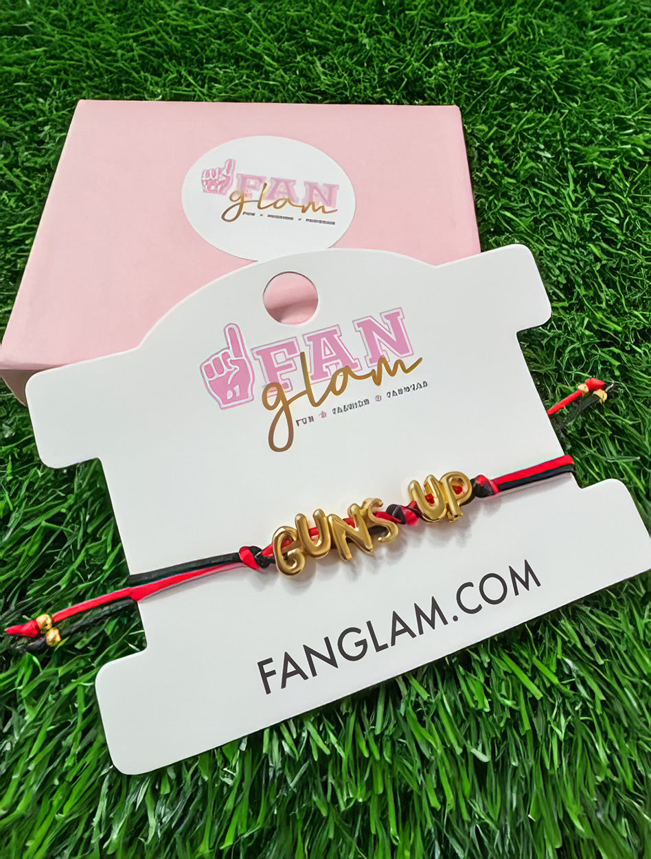 Bubble letter Texas Tech "Guns Up" bracelet