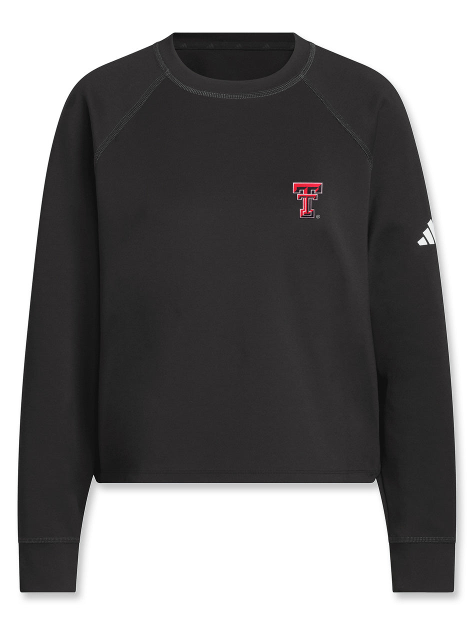Adidas Texas Tech Golf Women's "Beyond The Course" Side-Snap Crew Sweatshirt