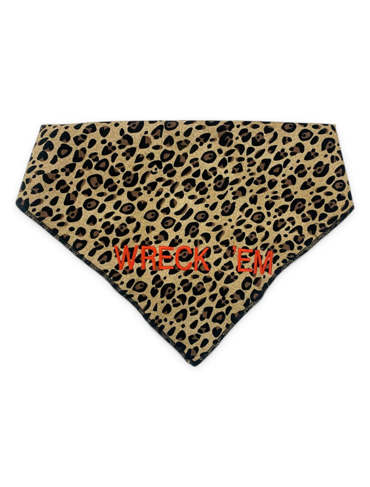Wreck'em "Leopard" Print Pet Scarf – Front view