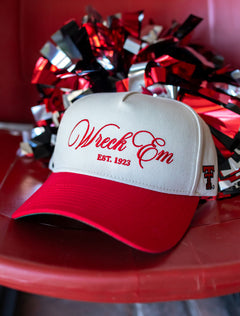 Texas Tech Dark Horse "Wreck 'Em Script" Ivory Snapback Cap