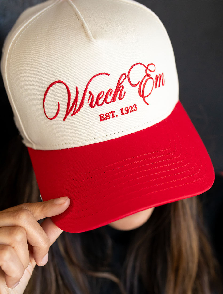 Texas Tech Dark Horse "Wreck 'Em Script" Ivory Snapback Cap